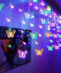 120 LED Butterfly Curtain Fairy Lights Lit USB Powered 6M 19.7ft With Remote Timer 8 Modes Waterproof Indoor Outdoor Decor