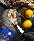 ANSI A9 Cut Resistant Stainless Steel Mesh Glove For Kitchen Use Pro Chef Grade Safety Food Grade Shield For Mandoline Slicing Meat Cutting Oyster Shucking Large Size Heavy Duty Protection shucking an oyster