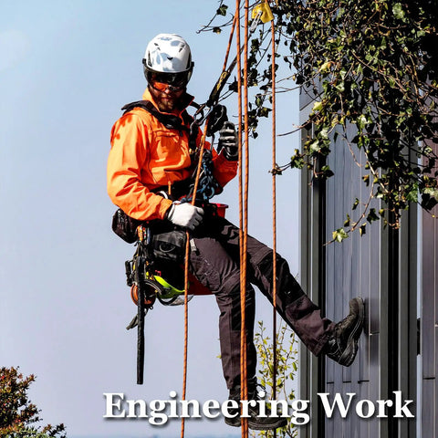 Arborist using Half Inch By 100 Ft Double Braid Arborist Rigging Rope For Tree Work Climbing Hauling And Logging With High Tensile Low Stretch 48