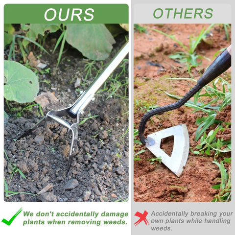 Comparison of Garden Hoe With Three Height Adjustable Long Handle 55.9 Inch Stainless Steel Heavy Duty Scuffle Hoe to a competitor