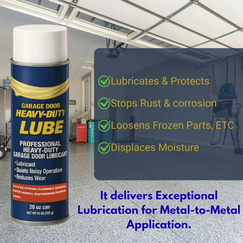 Heavy Duty Garage Door Lubricant 20 Oz Long Lasting Multi Purpose Rust Preventative Water Resistant Lube Can in Garage