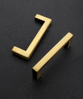 Slim 3 Inch Center to Center Brushed Brass Cabinet Handles 30 Pack Solid Square Bar Drawer Pulls for Kitchen Cabinets