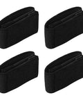 Four Pack Heavy Duty Belt Keepers Fit 2 To 2 1/4 Inch Duty Belts With Killer Hook Loop Straps, black polyester elastic grips.
