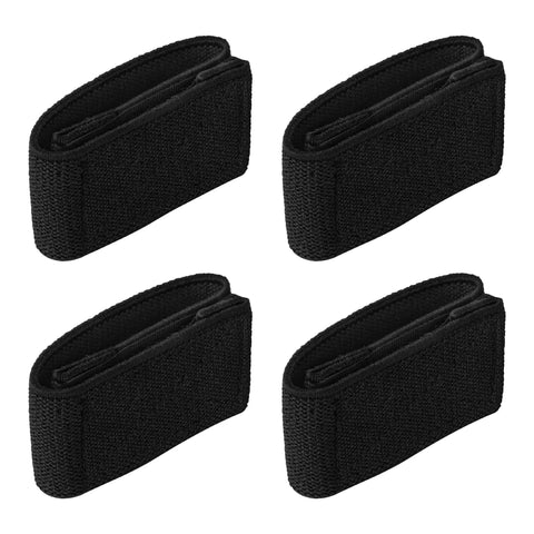 Four Pack Heavy Duty Belt Keepers Fit 2 To 2 1/4 Inch Duty Belts With Killer Hook Loop Straps, black polyester elastic grips.