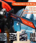 2 Pack Tungsten Carbide Reciprocating Saw Blades 8 TPI Heavy Duty For Thick Metal Cast Iron And Stainless Steel Demolition Ready Industrial Cutting 6 Inch Beast Mode Cuts shown installed