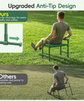 Garden Kneeler And Seat With Anti Tip Extendable Legs Foldable Portable Garden Stool With Two Tool Bags Thick Soft Kneeling Pad Great Gift For Women Men Seniors Deep Green shown in use on grass