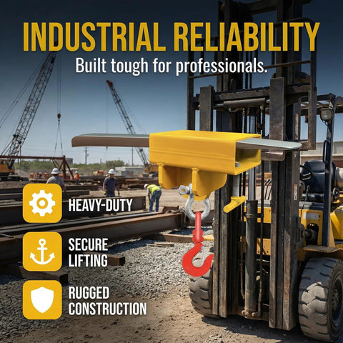 Heavy Duty Forklift Lifting Hook Attachment With 5500 Lbs Capacity, Single Fork Mobile Crane Hoist Builds Ultimate Workhorse For Rigging And Tough Jobs, Rugged Steel Build With Swivel Hook And Easy T-Screw Lock