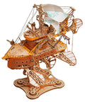 Steampunk DIY Airship Model Kit For Gearheads And Collectors, Build A Fantasy Flying Vessel With Brass Gears Pulleys And Steam Tech