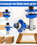 Two Piece Shaker Style Rail And Stile Router Bit Set With Half Inch Shank for precise shaker doors raised panel cuts