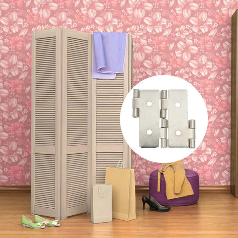 Room divider showing Ten Pack Double Acting Folding Screen Hinges Built Tough Heavy Duty Iron Door Hinges White Nickel Plated 47x47mm
