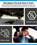 Car differential oil leakage and man covering ears in car for noise prevention