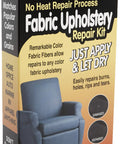 Box of No Heat Fabric Upholstery Repair Kit for Burns Holes Rips Tears Restores Furniture Fibers with 7 Intermixable Colors shown