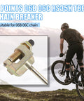 Universal Chain Breaker Tool For Dirt Bikes And ATVs 3 Points 06B 06C RS35h T8F shown with mountain bike rider in background