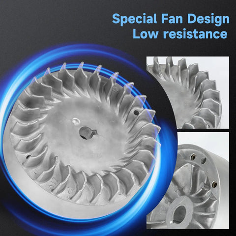Beefed Up Aluminum Flywheel Upgrade For Predator 212 Non Hemi Engines And Mini Bike Builds, 10K RPM, close-up fan design