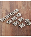 10 Piece Spring Stainless Steel Butt Hinges Set Heavy Duty Self Closing For Cabinets Drawers Doors And Jewelry Boxes 4 Holes