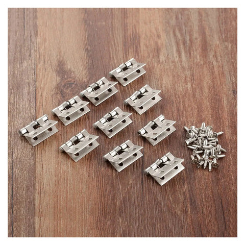 10 Piece Spring Stainless Steel Butt Hinges Set Heavy Duty Self Closing For Cabinets Drawers Doors And Jewelry Boxes 4 Holes