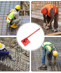 Workers using tubing bending hand tool with straight jaw pliers for ductwork and building projects at construction site
