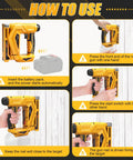 Smooth Operator 3 In 1 Cordless Brad Nailer Compatible With Dewalt 20V Max Battery Tool Only shown in usage step instructions.