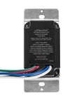 Occupancy Vacancy Motion Sensor PIR Wall Switch With Three Way Or Single Pole Configuration, rear view with wires visible