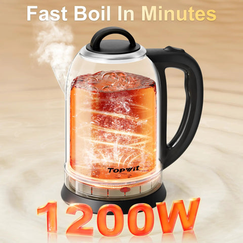 2.5L Large Electric Kettle With Stainless Steel Construction BPA Free Fast Boil Auto Shut Off Boil Dry Protection