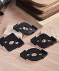 Radius Jig Router Templates 4 Pack With 8 Radius Sizes For Woodworking, Corner Radius Routing Templates shown on a wooden surface