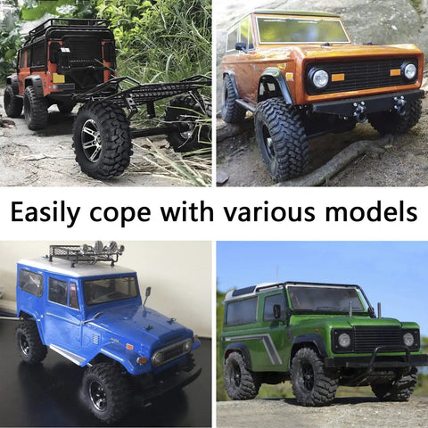 4x 1:10 RC Off Road Wheel Tires Set With 5 Spoke Rim 12mm Hex Drive 96mm Outer Diameter on various RC models
