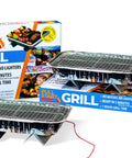 Disposable Portable Charcoal BBQ With Pull Start Ignition alongside packaging, ready for quick fire up and 3-hour burn.