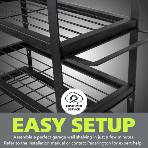 Wall Mounted Power Tool Organizer With 4 Layer Drill Rack And Side Holders For Screwdrivers Pliers And Hammers Heavy Duty in black setup