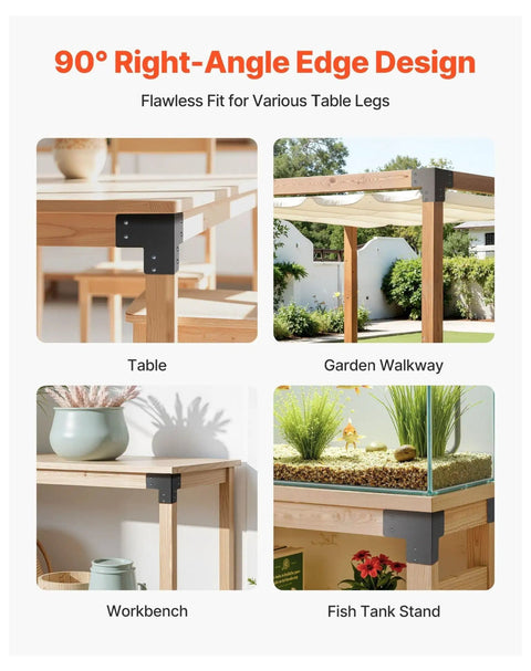Beefy Heavy Duty Workbench Corner Brackets Set Of 8 Six Point Five By Six Point Five By Six Point Five Inch Steel Angles With Screws Supports Up To 2204 Lbs Per Bracket Rust Resistant Finish For Desk Table Platform And Shop Builds