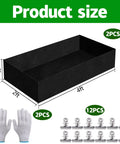 Two Pack Raised Garden Bed Liners With Breathable Fabric For Outdoor Gardens, Includes 12 Clips And Gloves, Keeps Soil Isolated In A 4x2 Ft Box