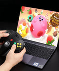Person using Two Pack Wireless N64 Controller For Switch 1 And 2 And N64 Console Clear Yellow Red Lag Free Two Point Four GHz Wireless