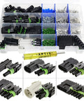 Total Beast 373 Pieces Weather Pack Auto Wiring Connector Kit With Male Female Terminals Fit 10 To 20 AWG Wires 1 To 6 Circuits Includes Removal Tool And Sealer Housing Sweet For Quick Disconnect Splice Jobs On Your Rig Or Boat, plastic organizer with connectors