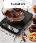 Ultra Thin Food Scale With 22 Pound Capacity And One Gram Precision For Baking And Cooking Six Measurement Units Clear LCD Display