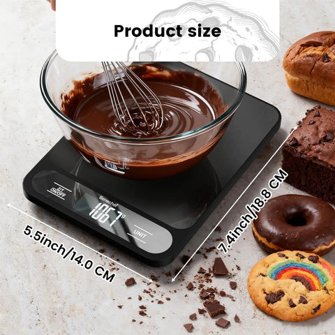Ultra Thin Food Scale With 22 Pound Capacity And One Gram Precision For Baking And Cooking Six Measurement Units Clear LCD Display