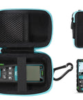 Heavy Duty Semi Hard Carrying Case For Laser Distance Meter With Two Bubble Levels, showing secure interior for measurement tools.