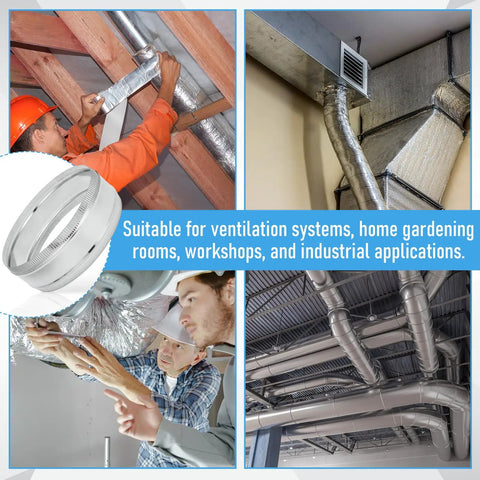 12 Inch Heavy Duty Duct Coupler For HVAC Systems Flexible Galvanized Steel Straight Dryer Vent Connector in use