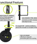 4 Inch Heavy Duty Fence Gate Wheel For Metal Tube Adjustable Spring Loaded Caster Wheel With 360 Degree Swivel features