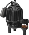 1/2 HP Thermoplastic Sewage Pump With Piggyback Tether Float Switch, Submersible And Corrosion-Resistant, 10000 GPH Max Flow