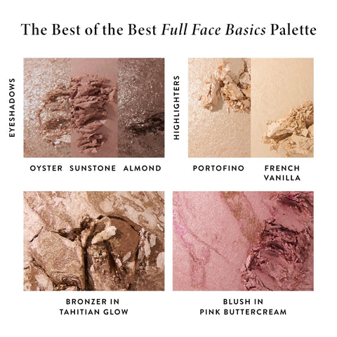 Starter Beauty Kit With Best Of The Best Baked Face Palette showing eyeshadows, highlighters, bronzer, and blush shades