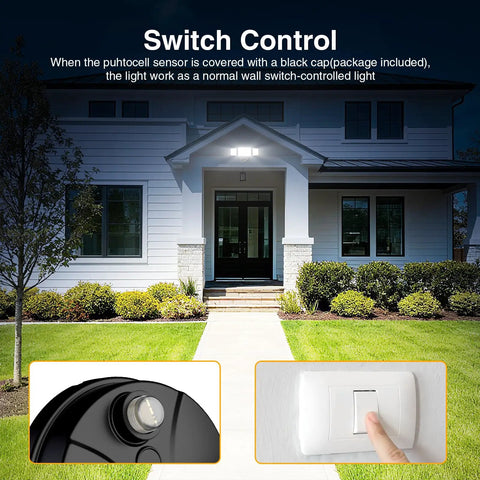 Rugged 80W Dusk To Dawn Outdoor Flood Lights Pumping Out 8000 Lumens IP65 Waterproof 3 Adjustable Heads 6500K Cool White LED Security Bulb For Garage Patio And Yard