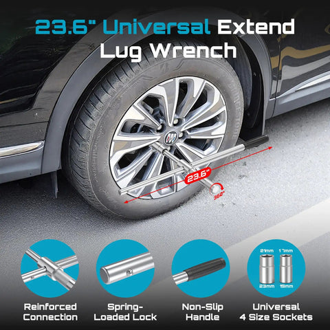 Cordless Electric Car Jack 5 Ton Beast With 21V Battery Hydraulic Lift Built In Tire Inflator Universal Wrench Dual Power close-up