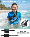 Woman wearing Triple Seal IPX8 Waterproof Fanny Pack With Touch Screen Dry Bag while in the ocean.