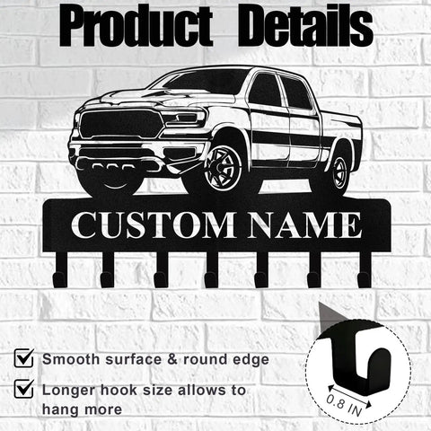 Dope Personalized Key Holder Wall Mount With Custom Name Heavy Duty Metal Car Key Rack And Hook Organizer for entryway