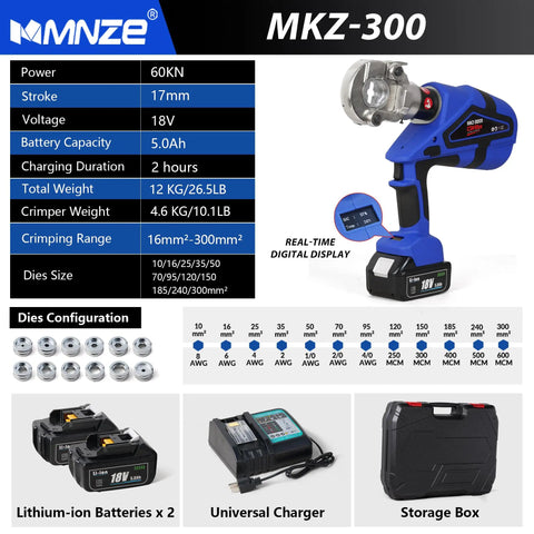 Straight Up Electric Hydraulic Cable Lug Crimper Pliers Delivering Fast Continuous Crimping With A Smooth Pure Copper Motor Built For Heavy Duty Wire Termination On The Job Site