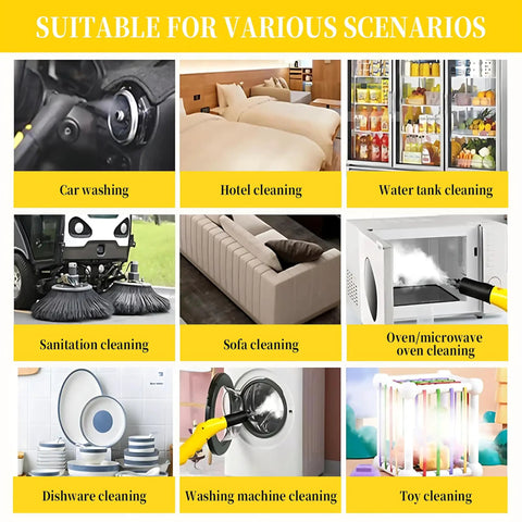High Power 3000w Steam Cleaner With Continuous Vapor And Triple Safety System For Deep Cleaning Cars Grease Tile Grout Home Hygiene Sanitizing High Temperature Blue Steam Health Protection Effective Bacteria Removal for various cleaning scenarios.
