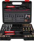 Thread chaser set, 49-piece master kit in black case; SEDY brand with metric and SAE restorers, sockets, wrenches.