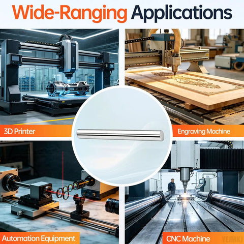Wide-ranging applications of Two Piece 8mm By 200mm Linear Motion Rods Shaft Guide Set For Smooth Precision Linear Rail Systems.