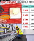 Heavy Duty High Voltage Insulated Floor Mat For Electrical Work 2m By 1m By 8mm Dielectric Safety Rubber Mat in use at industrial site