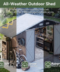 6x10 Ft Outdoor Storage Shed With Open Firewood Storage And Lockable Doors Built To Last Galvanized Steel Garden Shed
