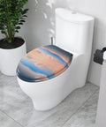 Sky Blue Elongated Toilet Seat Made From MDF Wood With Quiet Close And Quick Release Hinges No Fuss To Install And Clean Universal Fit